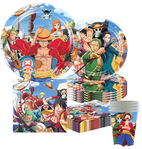 Set di Stoviglie per Festa di Compleanno - Accessori per 10 Ospiti - Piatti di Carta, Tovaglioli e Decorazioni per Bambini