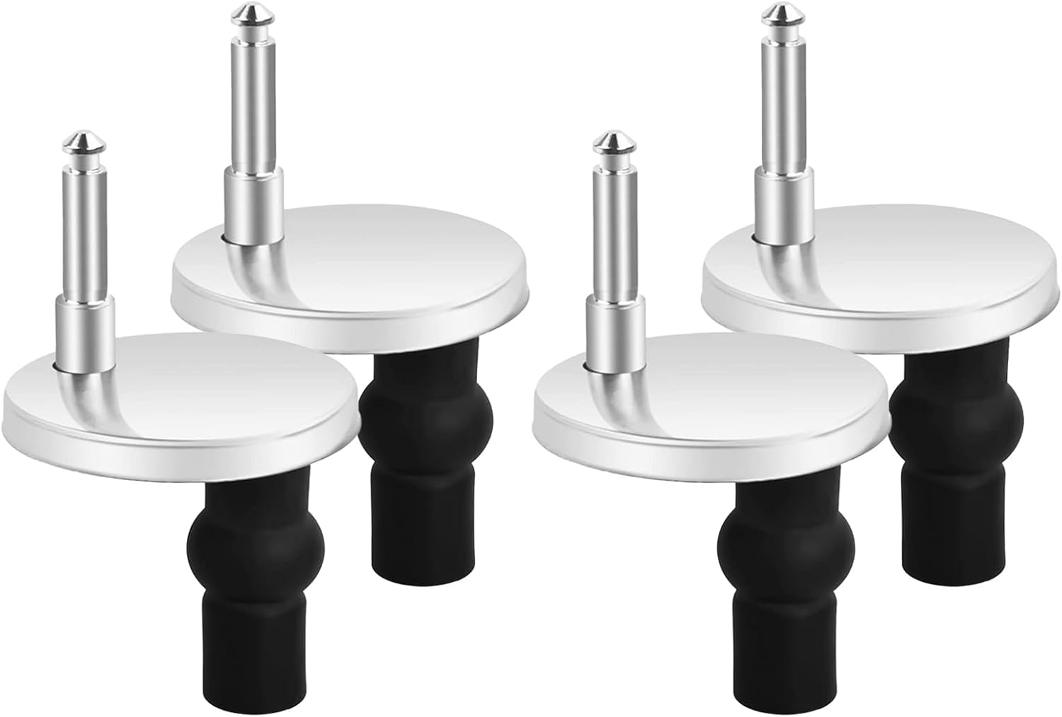 Toilet Seat Hinge Bolts Kit, 47 mm/1.85" Dia Quick Release Toilet Seat Replacement Parts Stainless Steel Fixings (with Rubber, 2 Set)