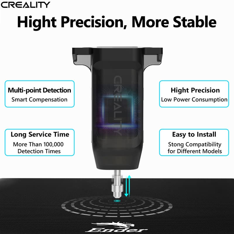 Creality CR Touch Auto Bed Leveling Sensor Kit for Ender3 V2/Ender3/Ender3 Pro/Ender3 Max/Ender5/Ender5Pro/CR-10 with 32 Bit V4.2.2/V4.2.7 Mainboard 3D Printer,More Stable and Durable with Metal Probe