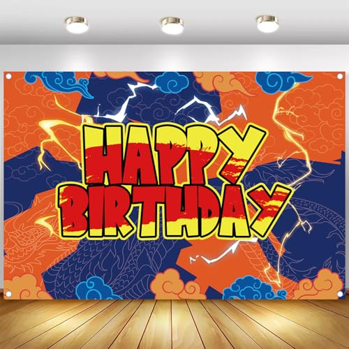 Image of Anime Yellow Birthday Party backdrop-5x3ft Photography Party Banner for Baby Shower Boy Girl Birthday Party Home Decor