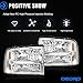 OEDRO Headlight Assemblies Compatible with 2005-2007 Ford F250 F350 F450 F550 Super Duty/ 2005 Ford Excursion, Amber Reflectors Clear Lens, Chrome Housing (Driver & Passenger Side)