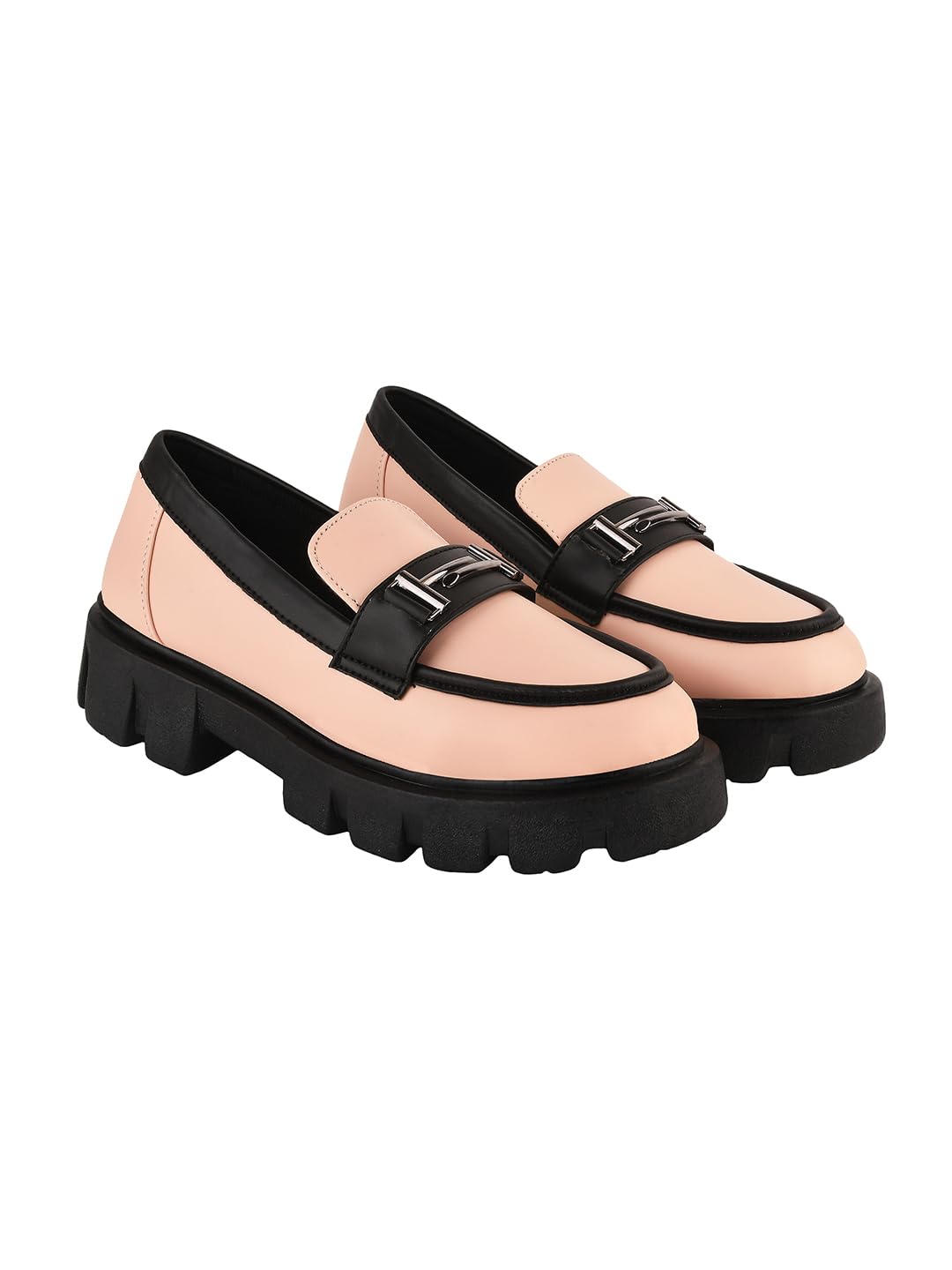 shoetopia Front Buckle Detailed Loafers for Women & Girls-picture-13