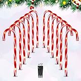 16'' Christmas Candy Cane Lights Outdoor Pathway, Set of 12 Christmas Candy Cane Markers Waterproof,