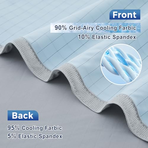 Image of EMME Breathable Cooling Blankets Queen Size (90 inchx 90 inch) for Hot Sleepers, Summer Bed Blanket, Thin Light Bedspread Coverlet for Night Sweats, Blue Cold Blankets for Sleeping