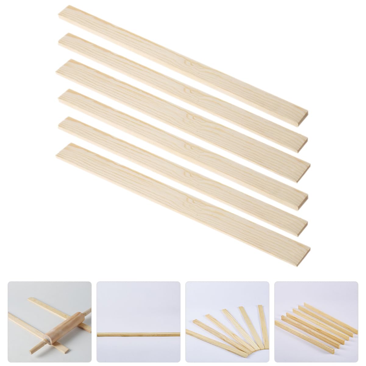 NUOBESTY 3 Set Strumenti di Ceramica Guide per Mattarello Argilla Aerea per Adulti Aria Listello Legno Pasta Modellabile Attrezzi Calzante Robusto Strumento di Ceramica di Legno 6 Pezzi * 3