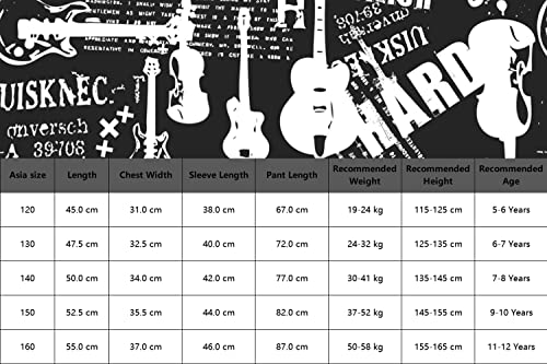 Weycip Classic Costume Shirt Sets For Kids Boys King Of Rock And Roll Music Long Shirts And Pants Sets Home Casual Wear For Kids 5-12 Years #TOP1