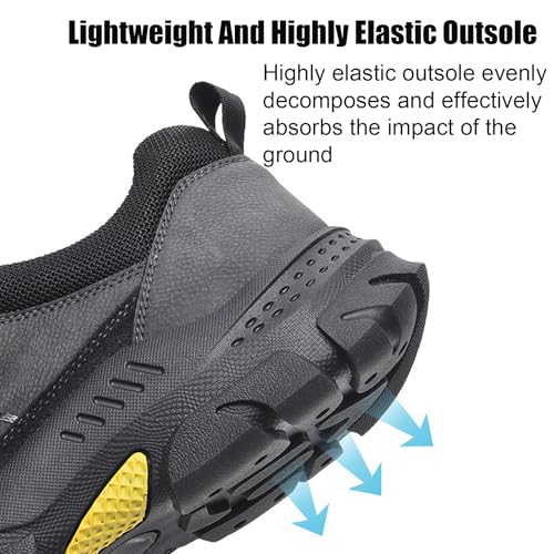 Men's Genuine Leather Platform Leisure Hiking Shoes Fashion Round Toe Lace-Up Lightweight Non-Slip Outdoor Mountain Trainers2