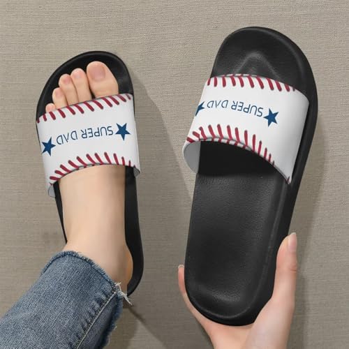 Baseball Slides for Men Thick Slide Sandals Non Slip Beach Shower Bathroom Shoes Fashion Outdoor Walking Slipper3