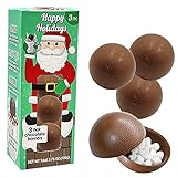 Fruidles Christmas Hot Chocolate Bombs, Drop, Dissolve, Drink Chocolaty Hallow Filled with Mini Marshmallows Birthday, Cocoa Bombs (Single (3 Count))