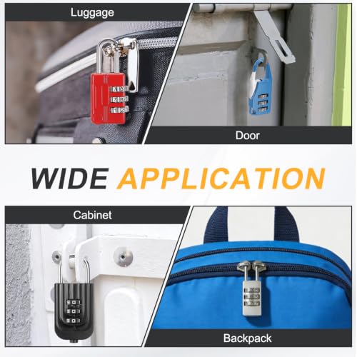 Candado de combinación para mochila y taquillas PATIKIL con código personalizable de 3 dígitos 7