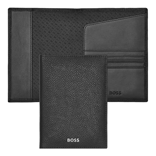 Protège-passeport Hugo Boss Classic noir, l'accessoire idéal en voyage d'affaires