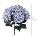 Larksilk Blue Hydrangea Silk Flower Bush | Real Touch, UV Resistant Faux Blooms with 7 Heads per Bush & Adjustable Stem | Artificial Flowers for Indoor & Outdoor Weddings, Home & Event Décor | 1 Piece