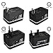 i-SUPERSIM Travel Adapter, Mutil-Nation Travel Adapter with Dual USB Charger for USA EU UK AUS, Covers More Countries, Universal Safety Fused, Black