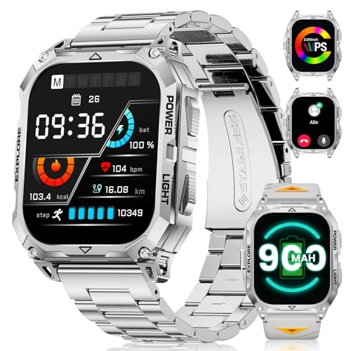 Reloj Inteligente Hombre Militar con LED Linterna/Llamadas, 2.01