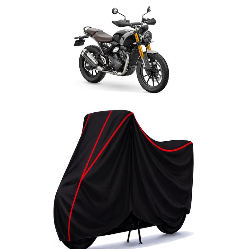 Image of Scrambler 400 X Water Resistant Bike Cover for All Motorcycles & Rain | Heavy Duty Taffeta Fabric | UV Protection, Dustproof, Scratchproof | All Weather Two Wheeler Body Cover with Elastic Bottom