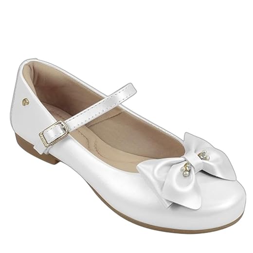 Sapatilha Infantil Pampili Angel Fivela Com Laço Strass Branco Tamanho:26