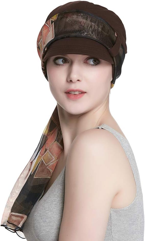 Breathable Cotton Hat and Scarf Set Chemo Headwear for Women