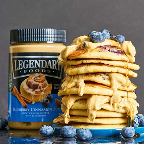 Legendary Foods Almond Butter | Keto Diet Friendly, Low Carb, No Sugar Added, Vegan | Blueberry Cinnamon Bun (16oz Jar)