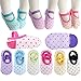 Toddler Girl Socks Baby Dot Mary Jane Non Skid Dress Socks with Grips Anit Slip Little Girls Cotton Socks (8-30 Months) 6 Pairs