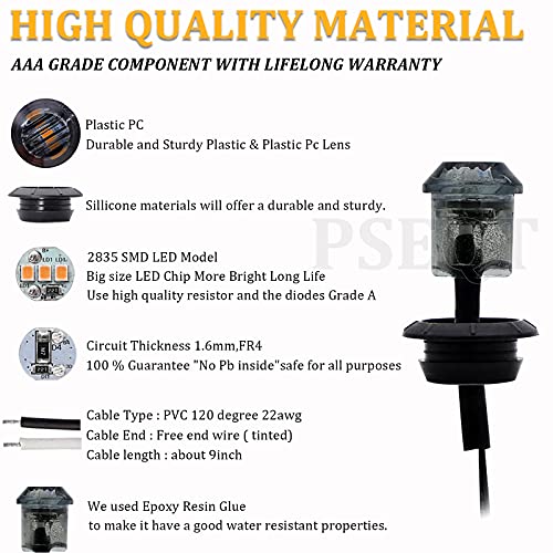 Pseqt 3/4" Round Led Side Marker Clearance Lights Front Rear Marker Indicators Tail Light Waterproof For Trailer Truck Car Bus Van Pickup Rv Wrangler Atv Utv (20Pcs Smoked Lens Red & Amber Led) #TOP4