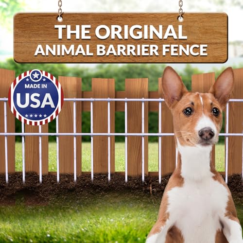 Dig Defence Original Animal Barrier Fence - X-Large Decorative Garden Fence, Outdoor No Dig Fence for Dogs and Rabbits, Yard and Patio - 24”(L) x 15”(H), 10 Pack