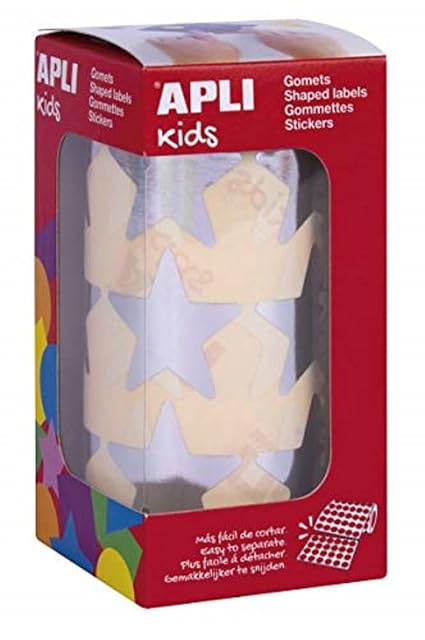 APLI Kids 17867 - Rollo de gomets con forma de estrellas, de 33 mm, metalizados plata