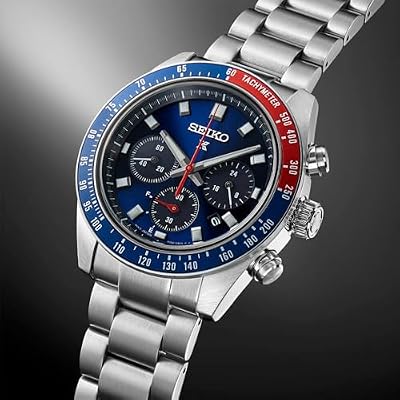 SEIKO Prospex Speedtimer Solar Chronograph SSC913, Blue dial with Sunray Finish and red Accents