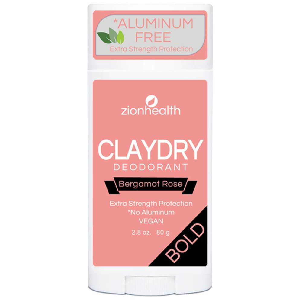 Zion Health Bold, ClayDry Deodorant, Bergamot Rose, 2.8 oz (80 g)
