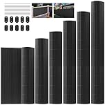 INMOZATA PVC Privacy Fence Screening, Weatherproof Garden Screening 1.5m High x 5m Wide, Grey Privacy & Protective Screens for Garden, Balcony and Terrace with Fixed Accessories