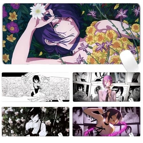 チェンソーマン 劇場版 レゼ マウスパッド 大型 グッズ 爆弾の悪魔 プレイマット パソコンマット ゲーミング 手首クッション ゴム 精密加工 滑り止め 多機能 可愛い おしゃれ クリスマス 誕生日 プレゼント (01,900*400*3mm) [並行輸入品]