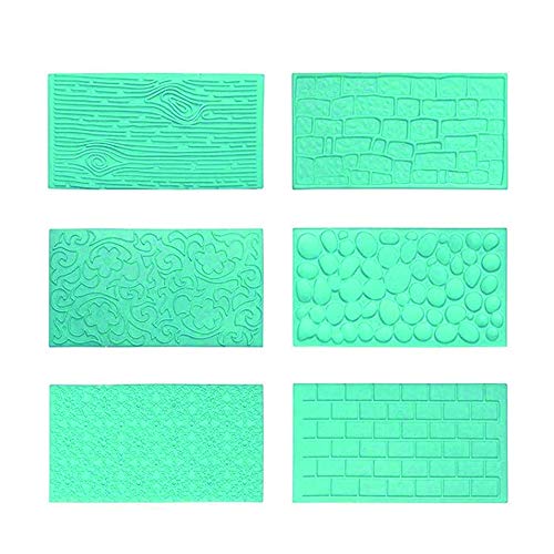 zfdg Molde Plástico en Relieve, 6 Piezas Molde Glaseado en Relieve Plástico, Glaseado Plástico en Relieve, Molde para Glaseado en Relieve, Herramienta Decoración Pasteles con Textura Guijarro