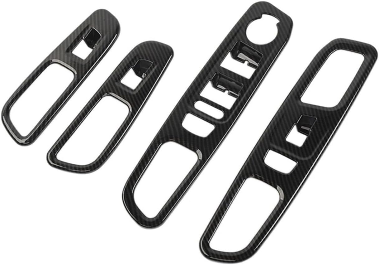 Fit For Jeep Renegade 2016 2017 2018 2019 2020 2021 2022 Window Lift Button Panel Decoration Cover Trim Car Interior Window lift switch cover(Carbon Fiber Look)