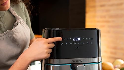 Cecotec 5.5 L Intelligent Oil-Free Fryer Cecofry Full InoxBlack 5500 Pro, 1700 W, Dietary and Digital, Touch Panel, Stainless Steel Finishes, PerfectCook Technology, Thermostat, 8 Modes - 8
