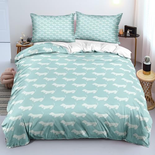 Housse couette 150x200 microfibre avec fermeture éclair et 2 taies