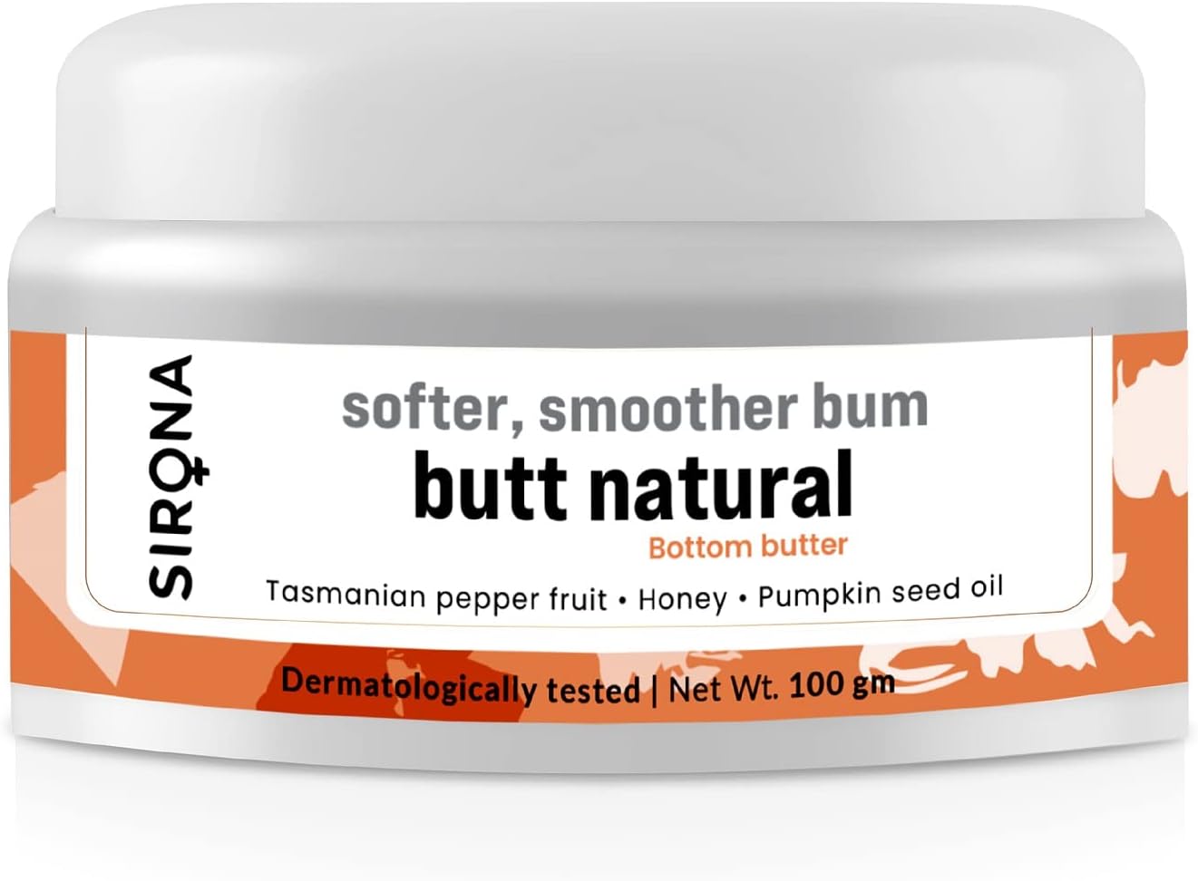 Sirona Natural Back and Bum Cream for Women - 100 gm