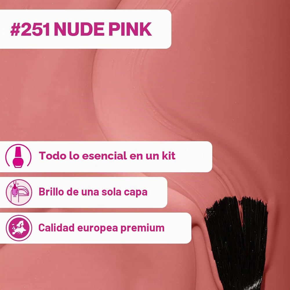 Pink Gellac Kit de Uñas Semipermanentes - Set de Manicura y Pedicura con Pro Lampara Uñas Semipermanentes Rosa, 1x Color Rosa 15 ml, Top Coat y Base Coat, Removedor y Limpiador - Calidad de Salón