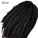 Alica 3 Packs Afro Kinky Marley Braids Hair Extensions Kanekalon Synthetic Twist Crochet Braiding Hair for Women 18 inchs (18