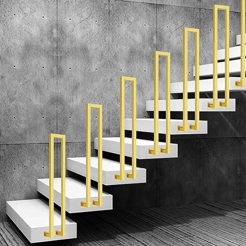 Rampe de support d'escalier en U dorée pour foyer moderne