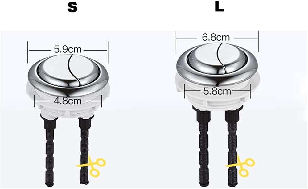 Toilet push button，Toilet Tank Button,Flush Toilet Tank Button Round Shape Toilet Push Flush Buttons Bathroom Accessories 59mm/68mm(59mm)