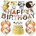 KATELUO Decorazioni Compleanno Animali,Buon Compleanno Banner,Palloncini Animali,Palloncini in Lattice,Animale Torta Toppers,Adesivi Animali,Compleanno Festa Decor per Ragazzo e Ragazze