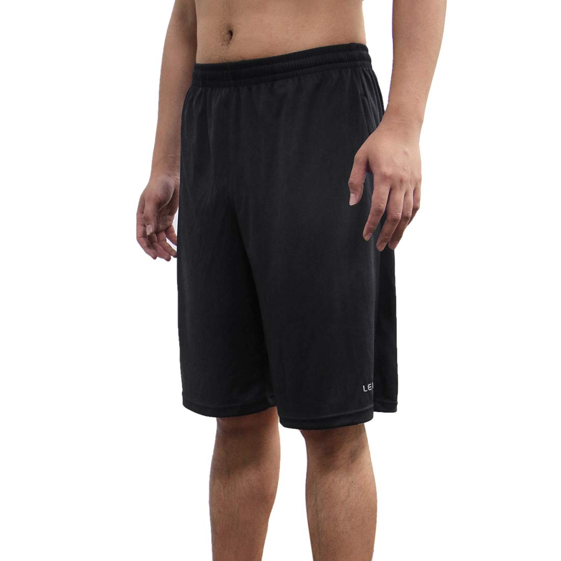 LEAOMen's Basketball Shorts with Zipper Pockets Quick Dry Loose-fit Sports Workout Running Shorts
