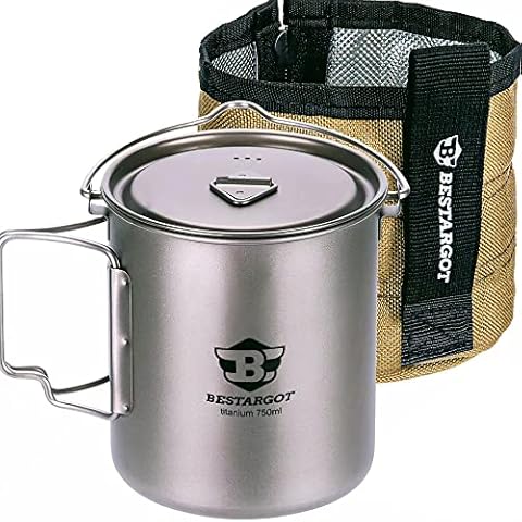 Bestargot Taza de Titanio para Acampar 750 ml Cover