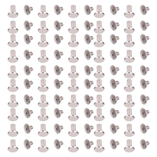 50 Juego de Remaches de Tornillo M3.5 de Cabeza Redonda Plana, Aleación de Acero Inoxidable, 4,5x8x9mm, Accesorios Seguros, Montaje Rápido, Estabilidad Estructural, Amplia Gama