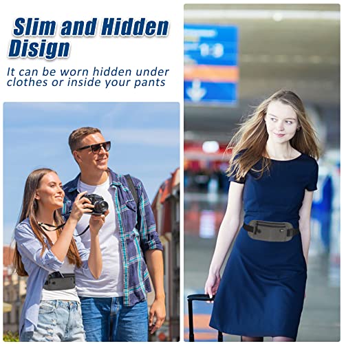 Cinto de dinheiro de viagem para homens e mulheres, carteira de passaporte com tecnologia RFID ocult