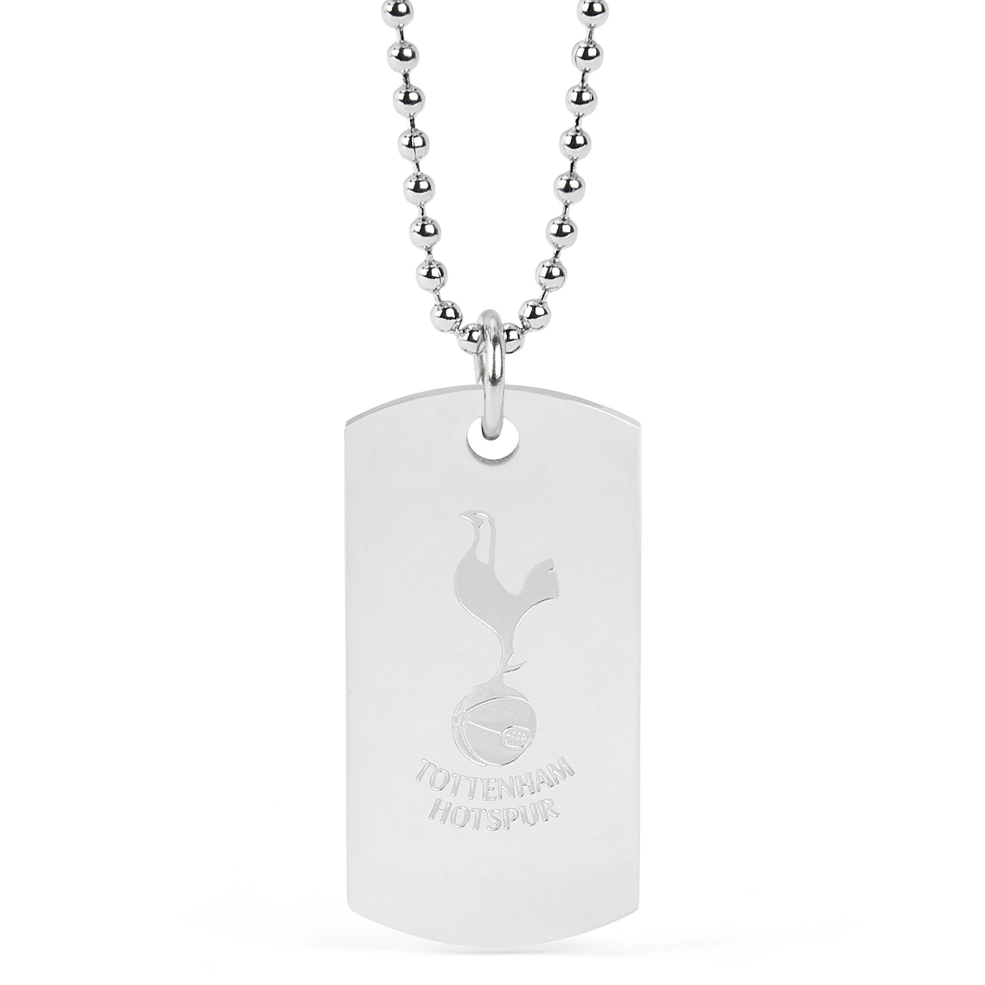 The Gift Scholars Officially Licensed Tottenham Hotspur FC Crest Dog Tag, Stainless Steel Ball Chain, Men's Spurs Merchandise