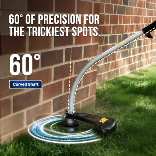 WILD BADGER POWER 26cc Weed Wacker Gas Powered, 2 in 1 String Trimmer/Edger 15" with Curved Shaft, Light Weight 9.9 lbs