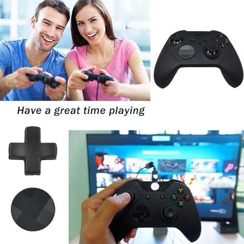 Image of 2 Pack Elite 2 Metal D-Pads Replacement for Xbox One Elite Series 2 Controller, Magnetic Standard D-Pad and Faceted D-Pad for Xbox One Elite Series 2 /Series 2 Core /Series 1 Controller (Black)