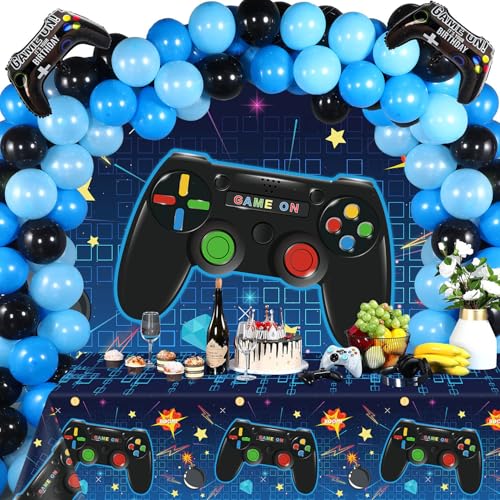 4 Pack Video Game Tablecloth Video Game Birthday Decoration Gaming Birthday Party Supplies 86” x 51” Rectangle Plastic Game party Table Cover for Kids Boys Girls Video Game Party Decorations Favors - Image 4