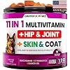 Dog Multivitamin Chewable with Glucosamine Dog Vitamins and Supplements Senior Puppy Multivitamin for Dogs Pet Chondroitin Hip and Joint Support Health Immune Booster Skin Heart Probiotics