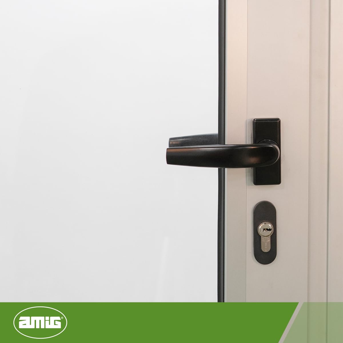 AMIG, Reinforced Rosette Handle Set, Sendoa Model, Made of Aluminium, Size: 125 x 66 mm, Square 8 mm - Image 2